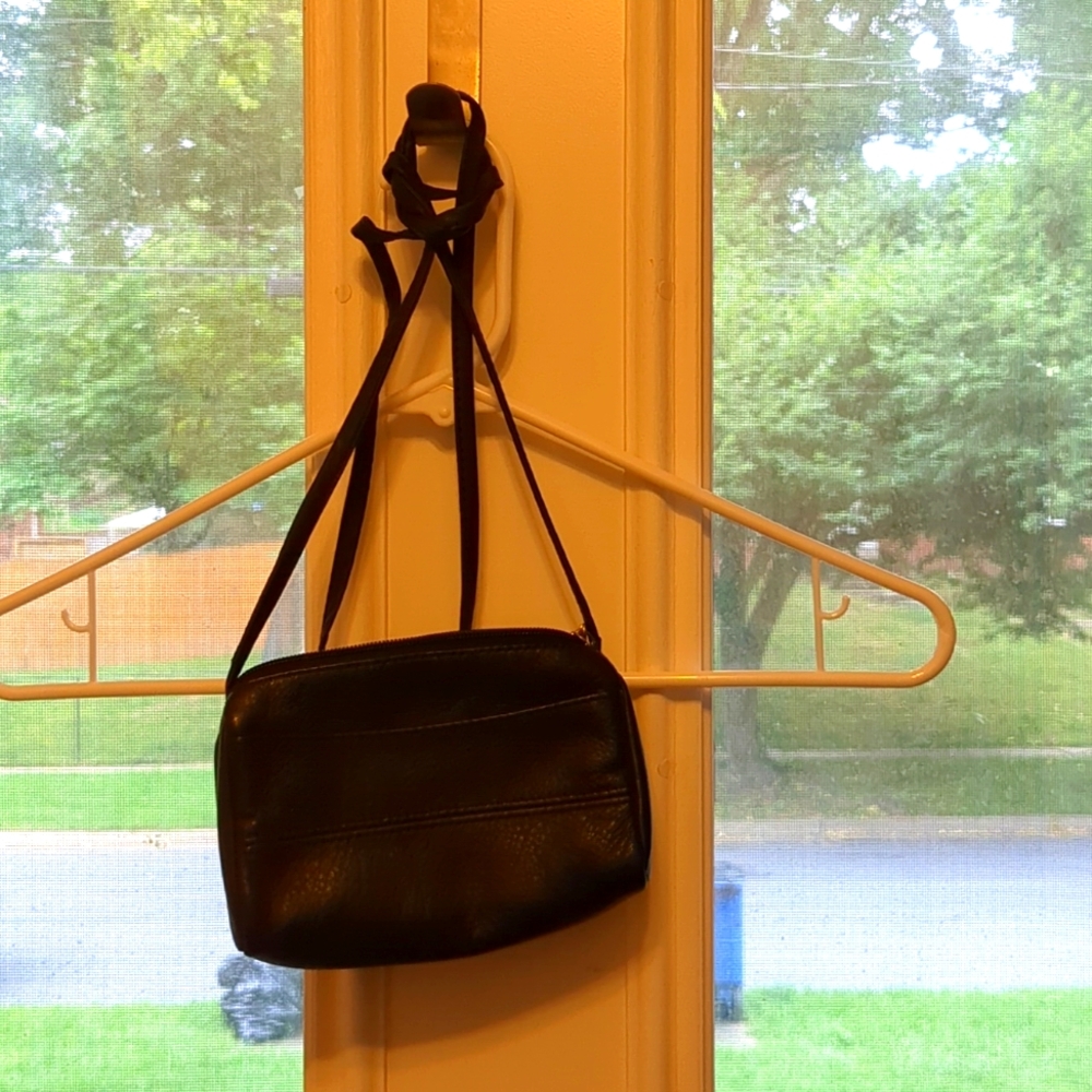 Women's small black Wilson leather purse